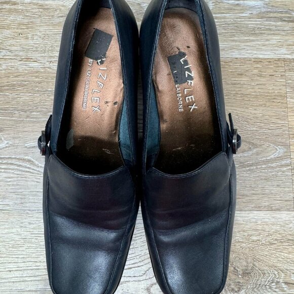 Liz Claiborne Liz Flex Conform Navy Blue Block Heel Shoe Women's Size 7 - Picture 2 of 6